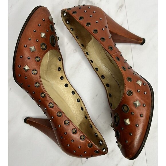 Clements Ribeiro Studded Grommet Heels Size 39 EU 9 US - Picture 13 of 16